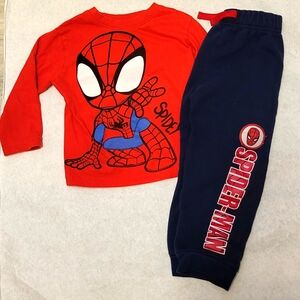 Marvel Spiderman long sleeve tee shirt and joggers